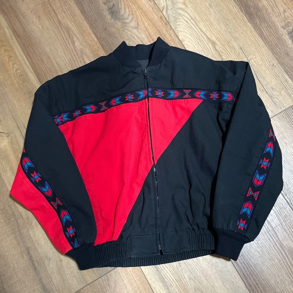 VTG Davis‎ James Southwestern Bomber Jacket Mens M Vintage Western Santa Fe USA